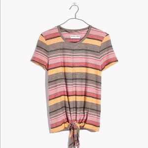 Madewell Tie-Front Top in Kieran Stripe